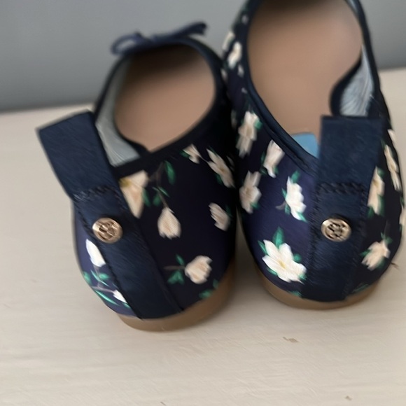 Draper James  Navy Fabric Floral Print Fairy Core Ballet Flats With Bow 7.5 - Picture 6 of 9